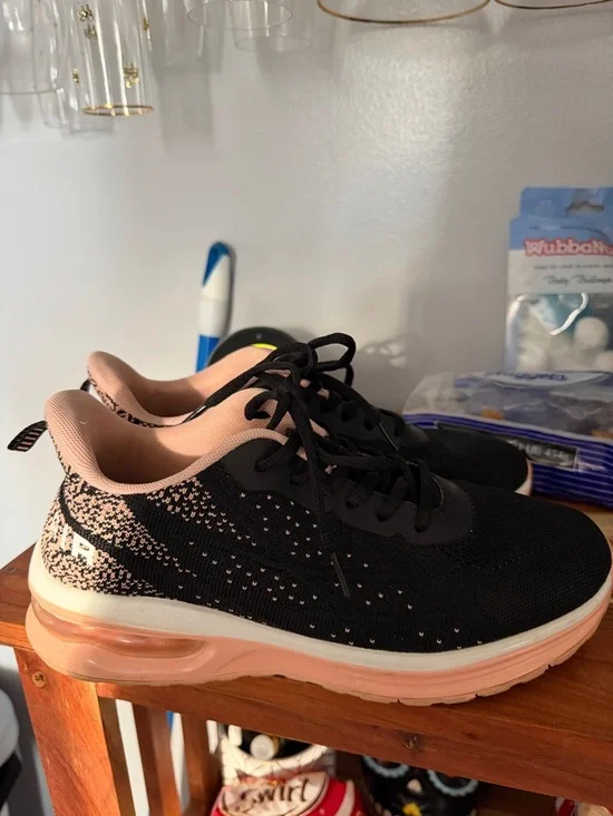 Airwalk Black and Pink Women's Athletic Sneakers - Picture 2 of 3